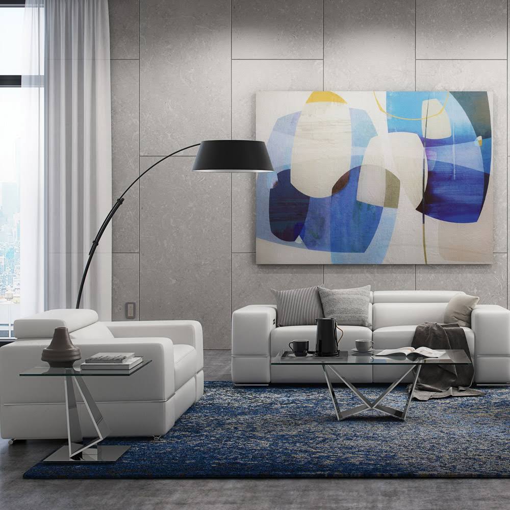 Clear Glass End Table with Polished Stainless Steel Base H50760