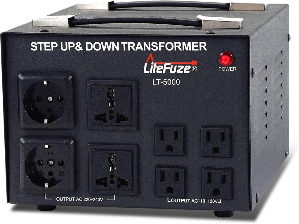 5000 Watt Voltage Converter Transformer 110V/220V Circuit Breaker Protection Heavy Duty C7597