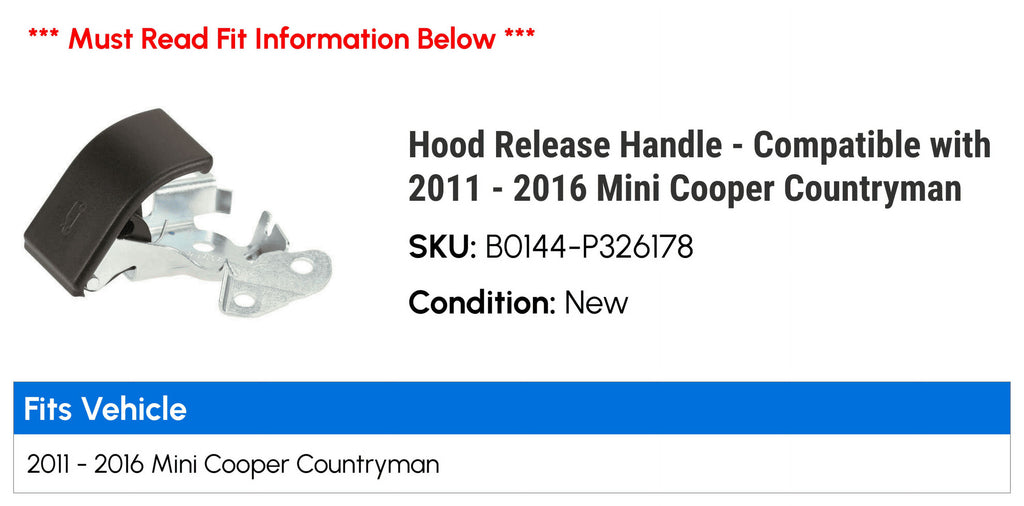 Hood Release Handle for Mini Cooper Countryman V1194