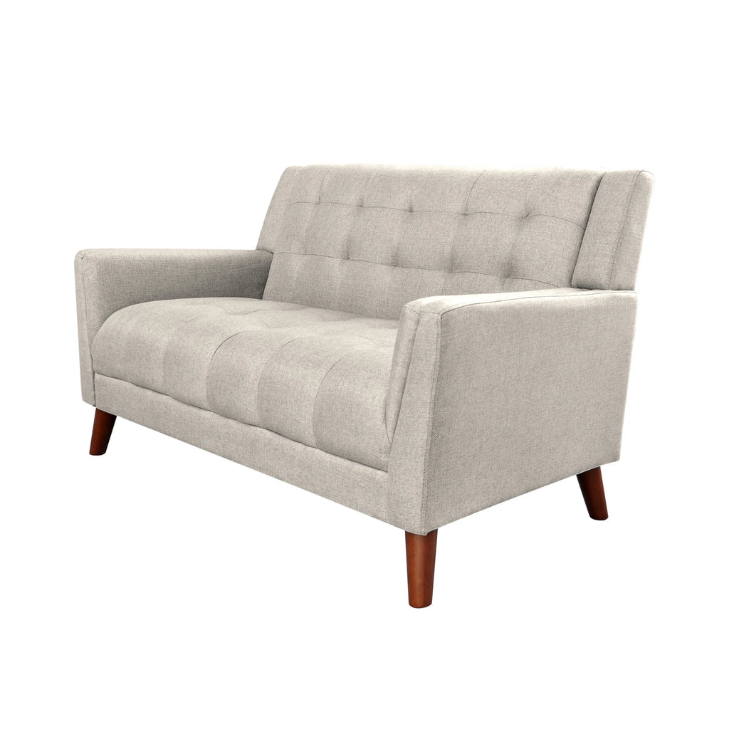 Beige Fabric Tufted Loveseat Z1769