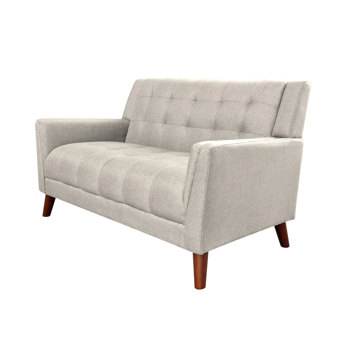 Beige Fabric Tufted Loveseat Z1769