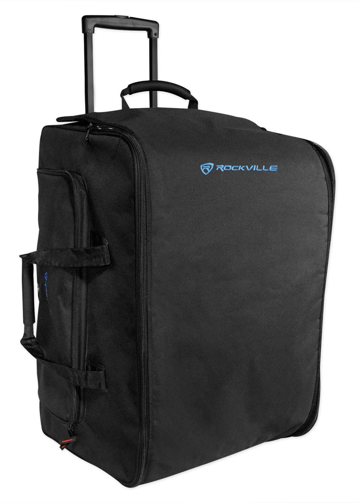 Rockville Rolling Travel Case Speaker Bag with Handle and Wheels G7579