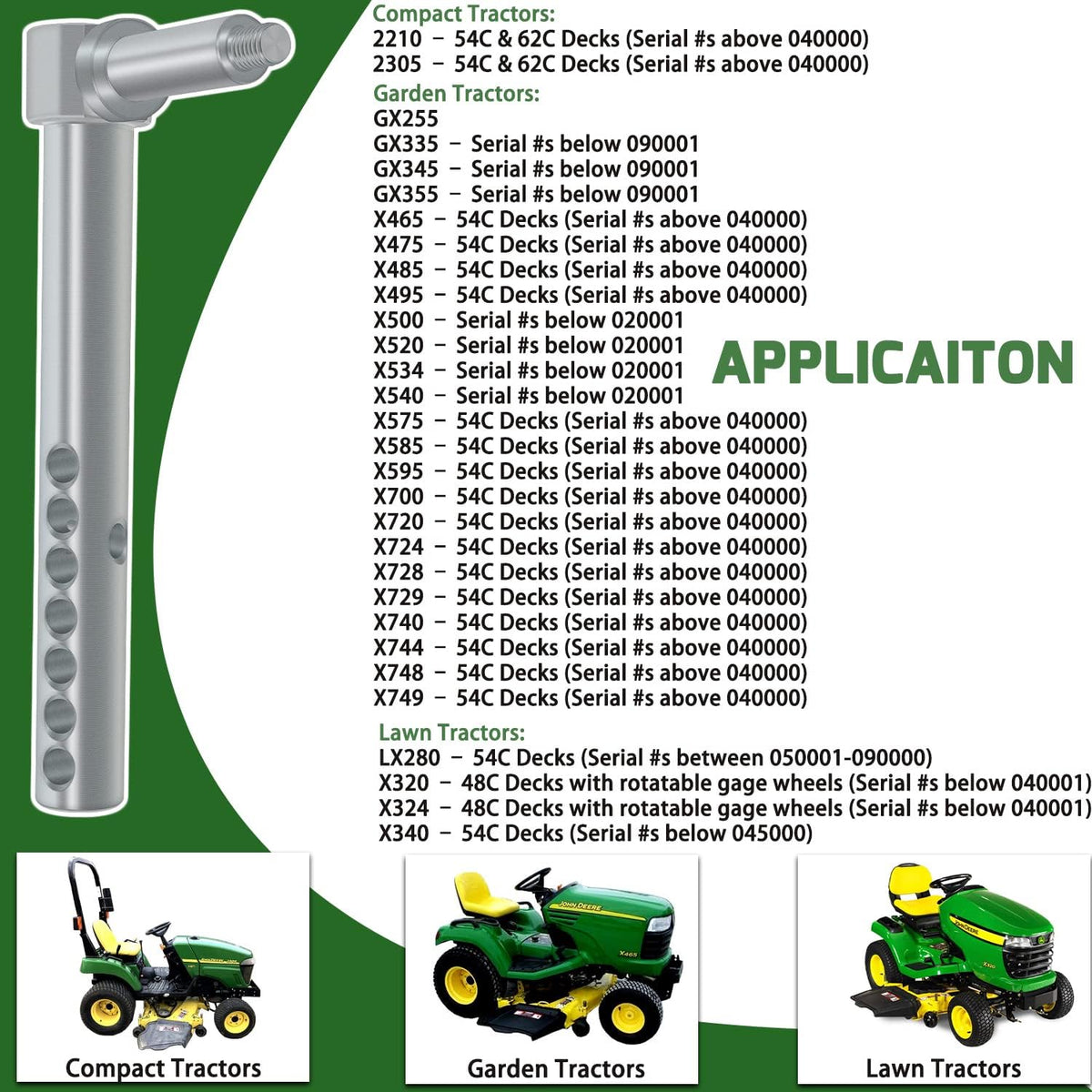 Replace for John Deere Mower Deck Gage Wheel Arm, Pack of 2 F637129
