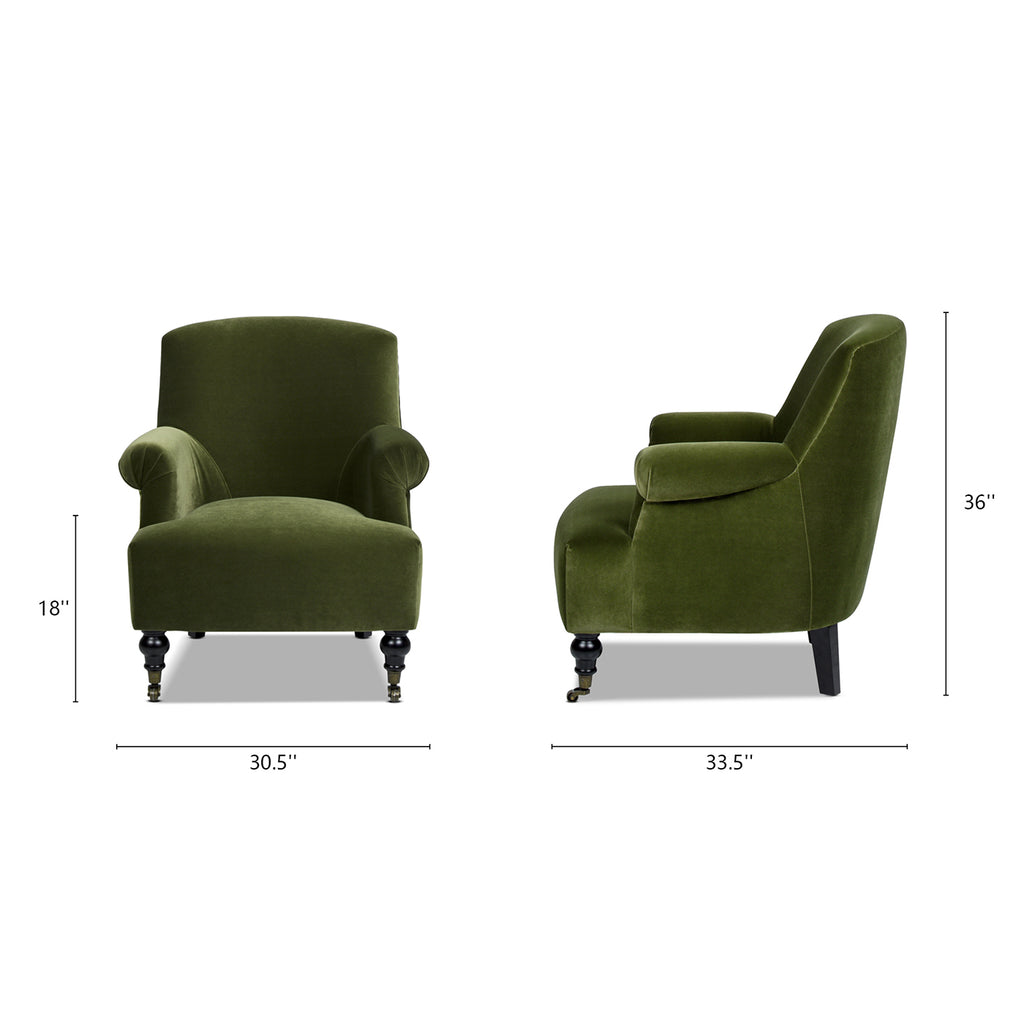 Olive Green Performance Velvet Accent Armchair F564