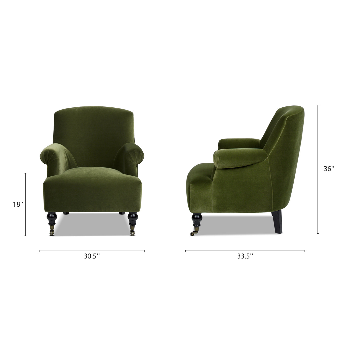 Olive Green Performance Velvet Accent Armchair F564