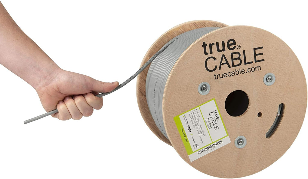 Cat6 Riser Bulk Ethernet Cable, 500ft, Gray, 23AWG 4 Pair Solid Bare Copper, 550MHz, Unshielded Twisted Pair C161800