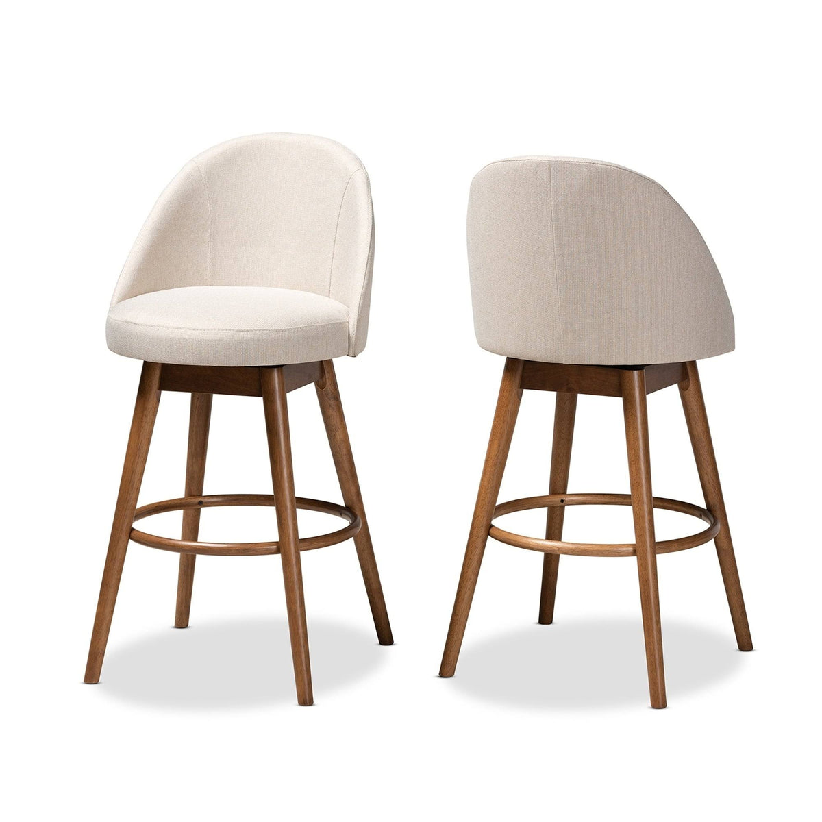 Beige Swivel 2-Piece Bar Stool Set S811705