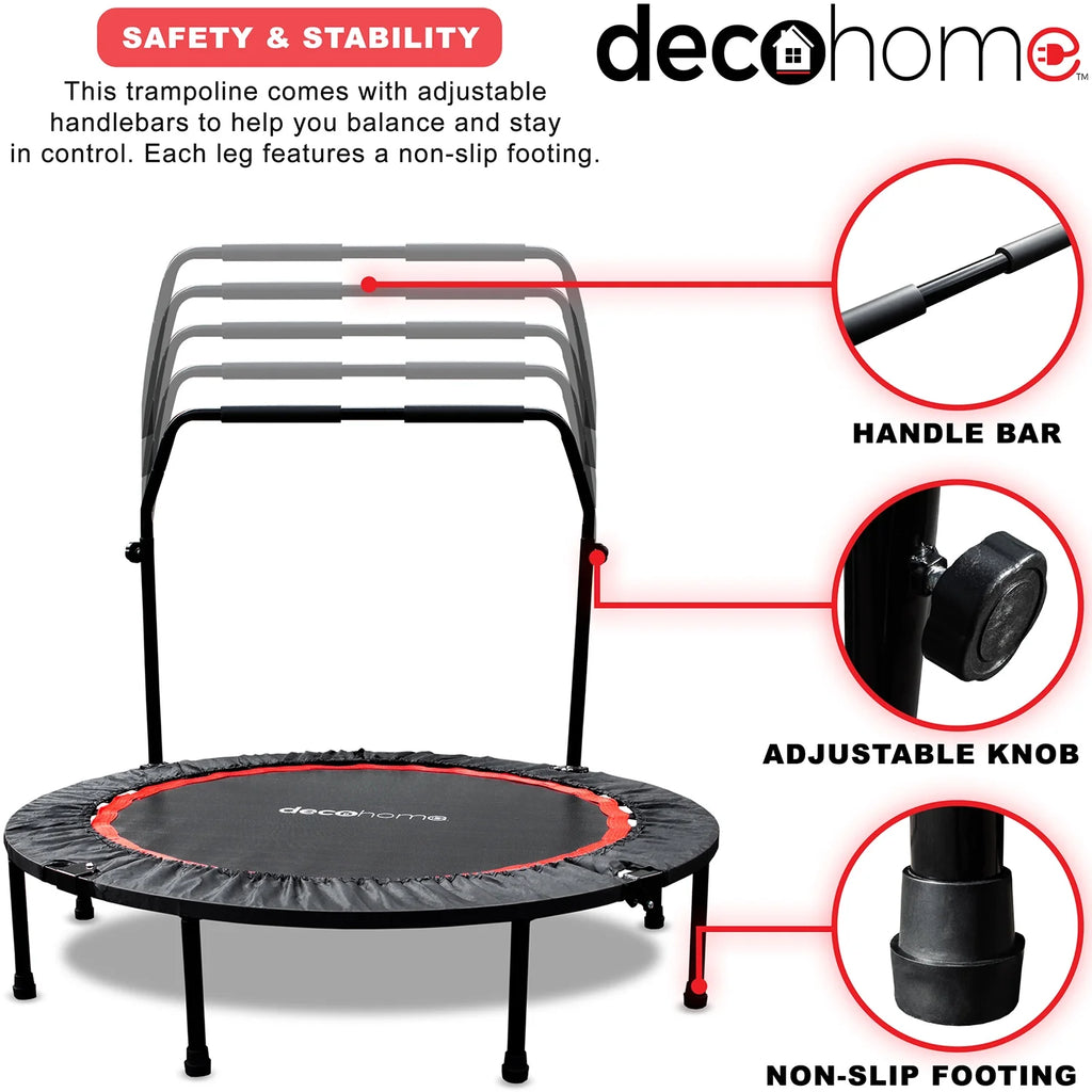 Folding Mini Trampoline with Adjustable Handle Bar B106