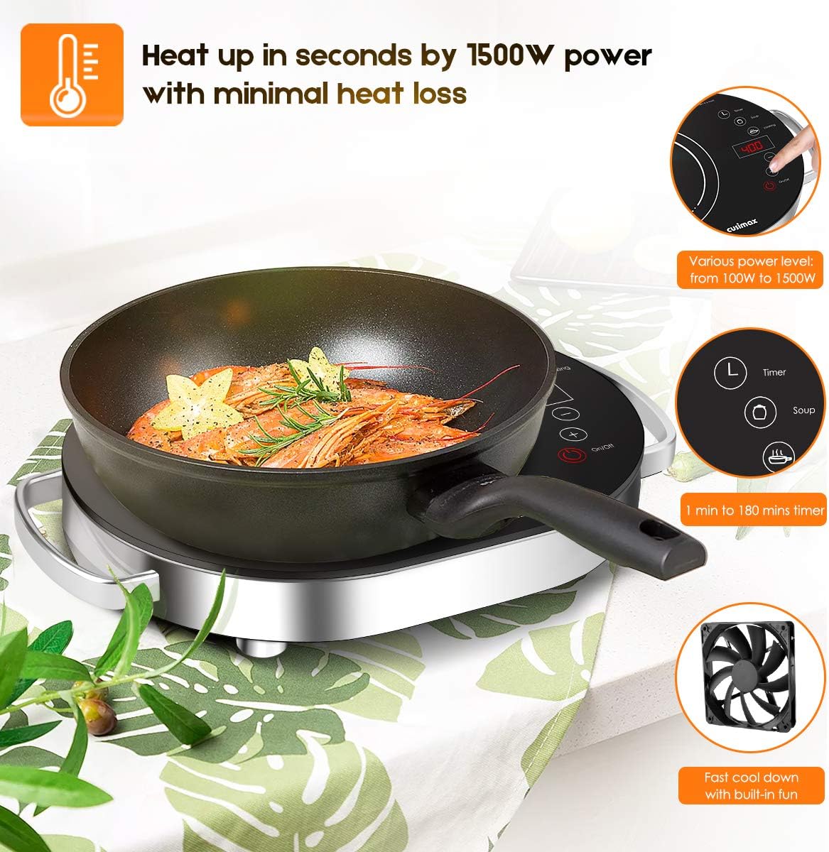 1800W Infrared Double Burner Electric Cooktop G9096