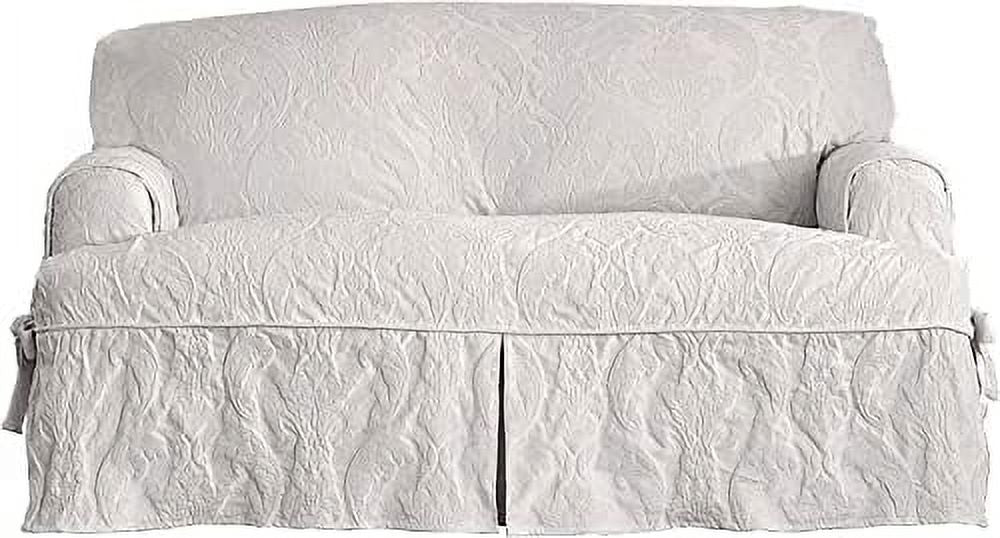 White T-Cushion Sofa Slipcover X946