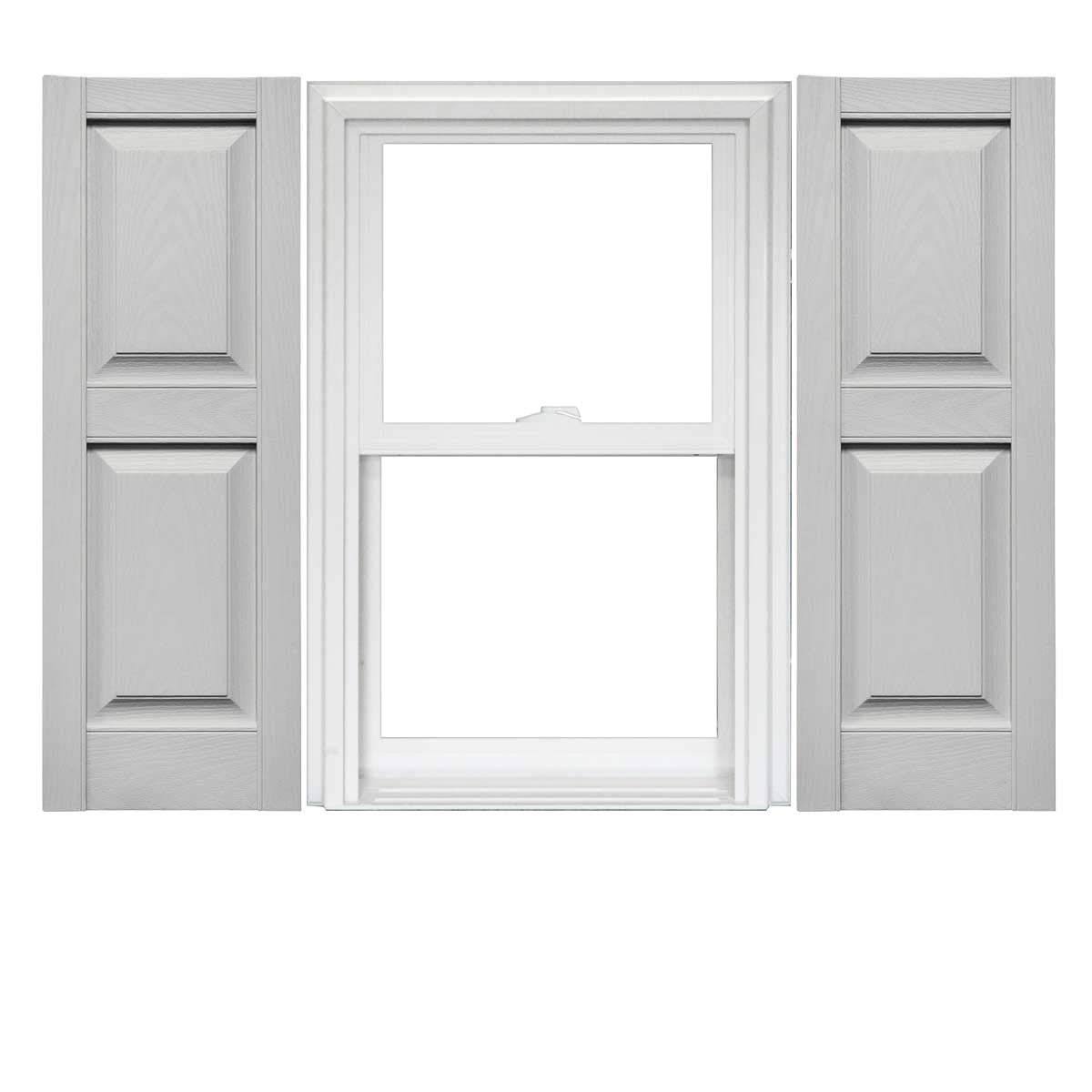 Raised Panel Vinyl Shutters (1 Pair) 14.75 x 39 Paintable V8058