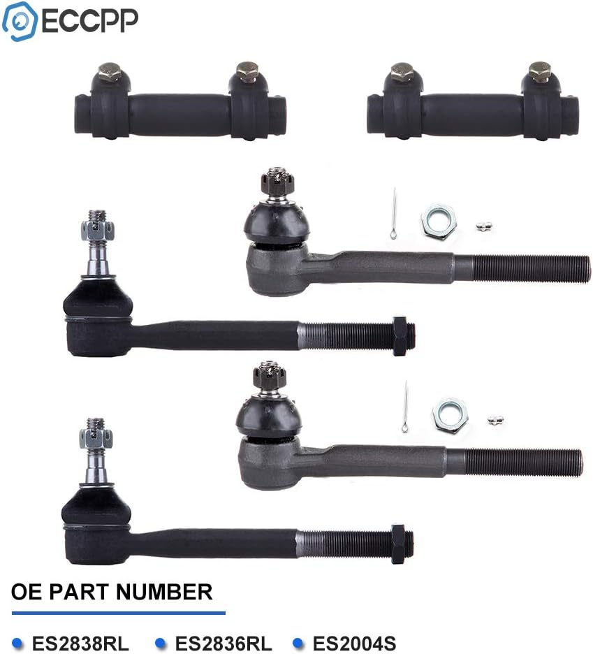 Front Inner Outer Tie Rod End and Adjusting Sleeves Suspension Tools 6pcs Q464726
