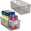 Matte Black Metal Wire Storage Basket Bin with Handles, 2 Pack Y43333