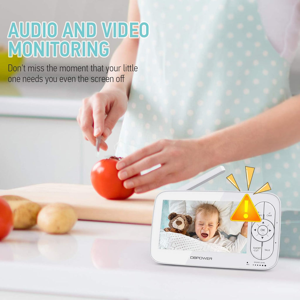 1080P 5 HD Display Video Baby Monitor with Camera and Audio, Night Vision, Two-Way Audio T3734