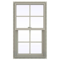 Desert Sand Vinyl Single Hung Window with Colonial Grids Z54578