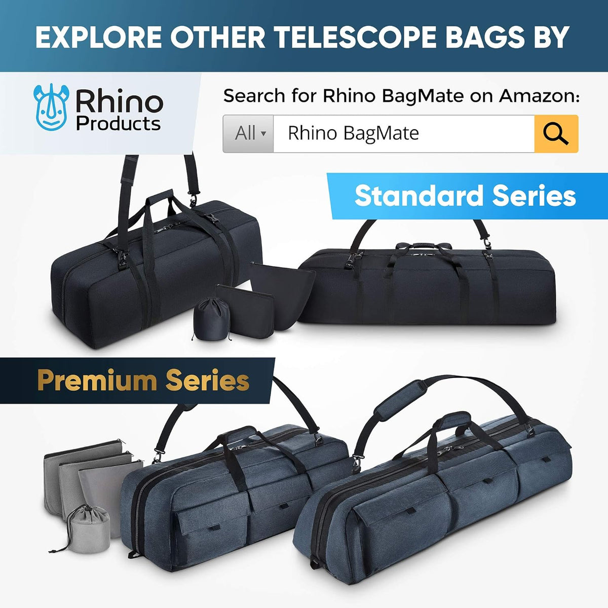 40 Inches Shock-Absorbent Telescope Carrying Case with Adjustable Shoulder Strap D7791