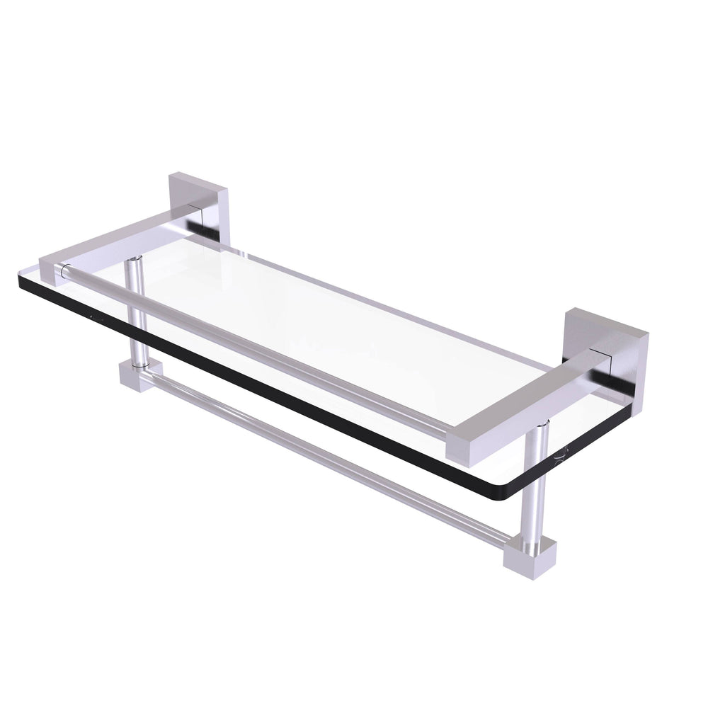 Satin Brass Gallery Glass Shelf with Towel Bar X74890