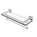 Satin Brass Gallery Glass Shelf with Towel Bar X74890