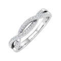 10K White Gold Diamond Twisted Wedding Band Ring O3536