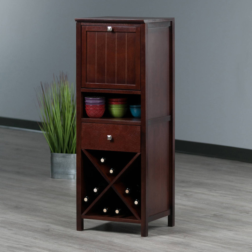 Walnut Brown 4-Section Cabinet A2978
