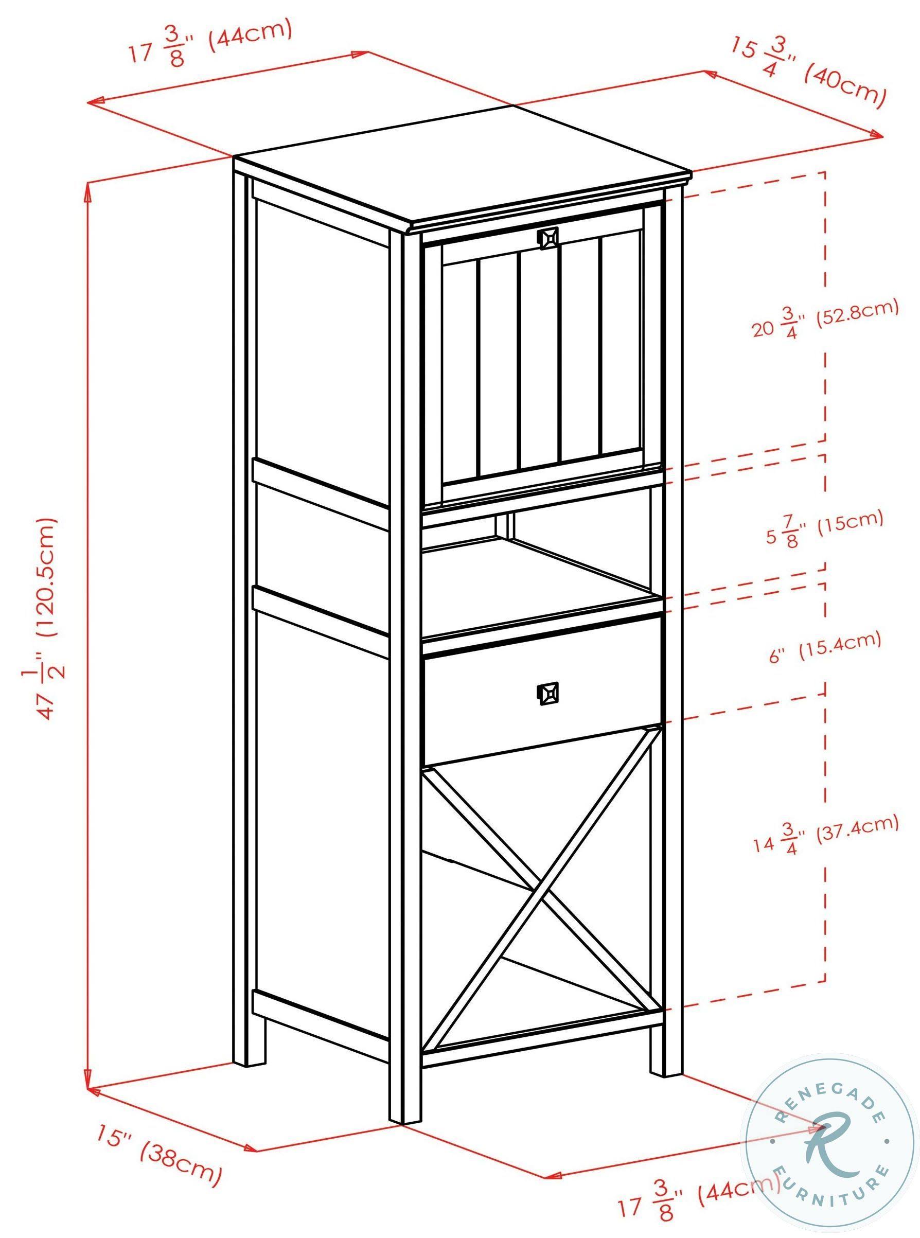 Walnut Brown 4-Section Cabinet A2978