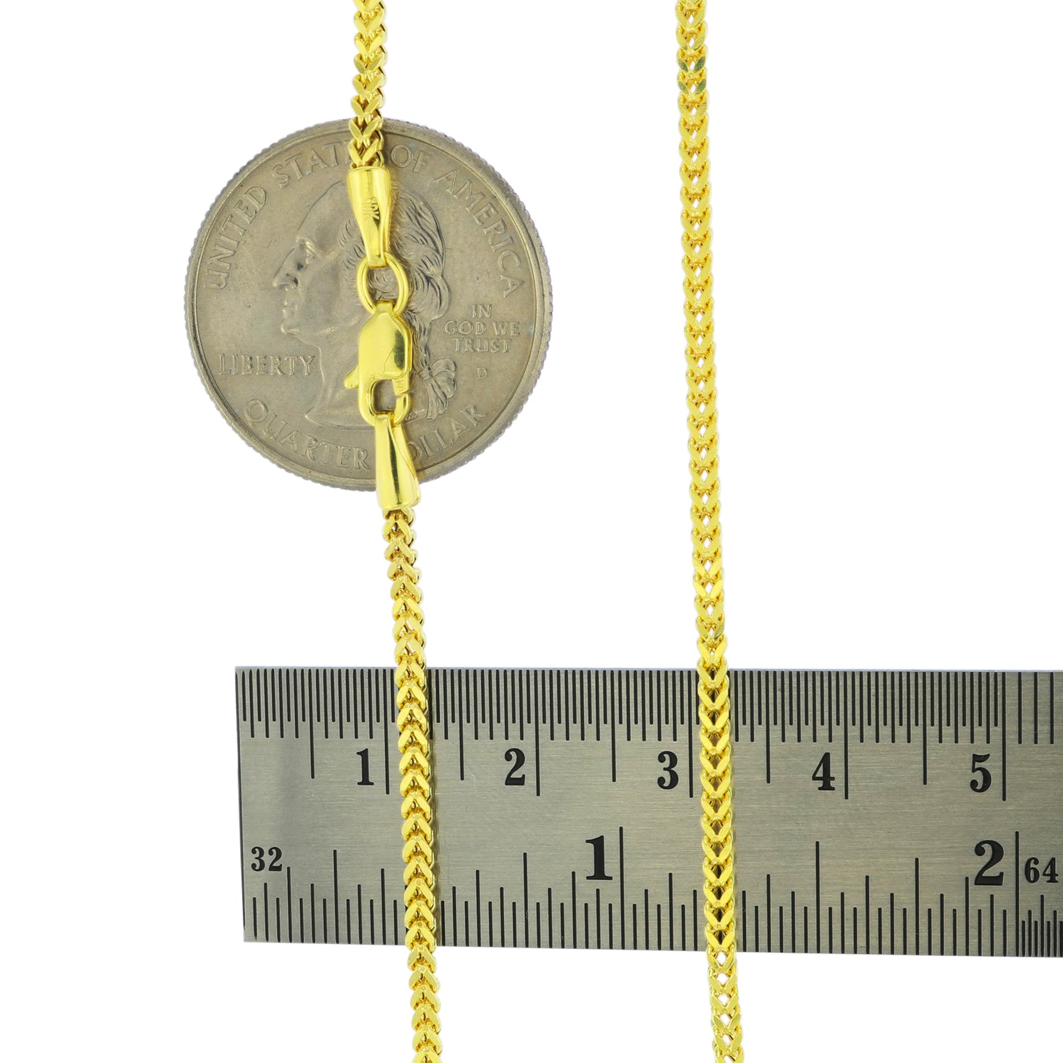 10k Yellow Gold 2mm Franco Chain Bracelet 7" - 9" V504401