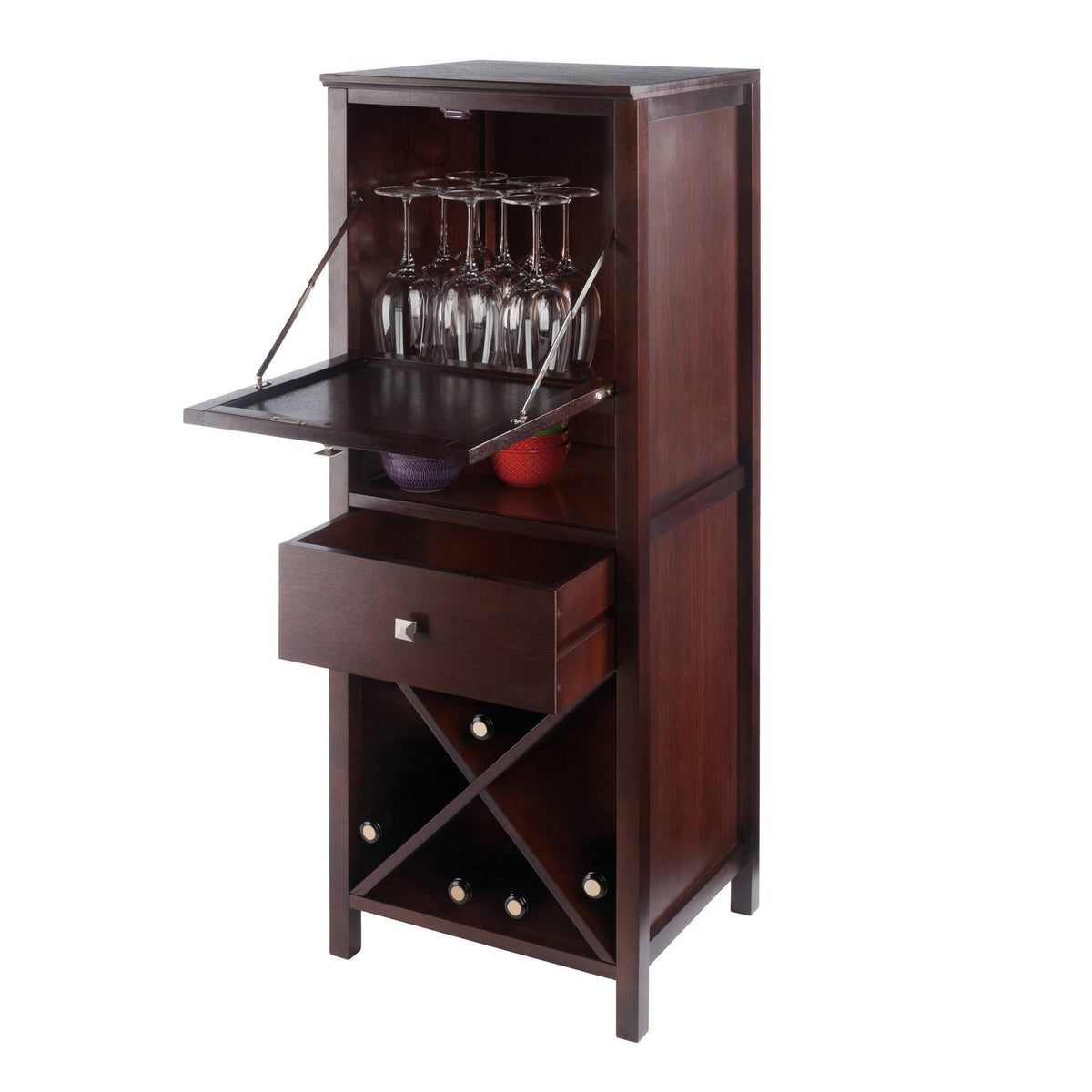 Walnut Brown 4-Section Cabinet A2978