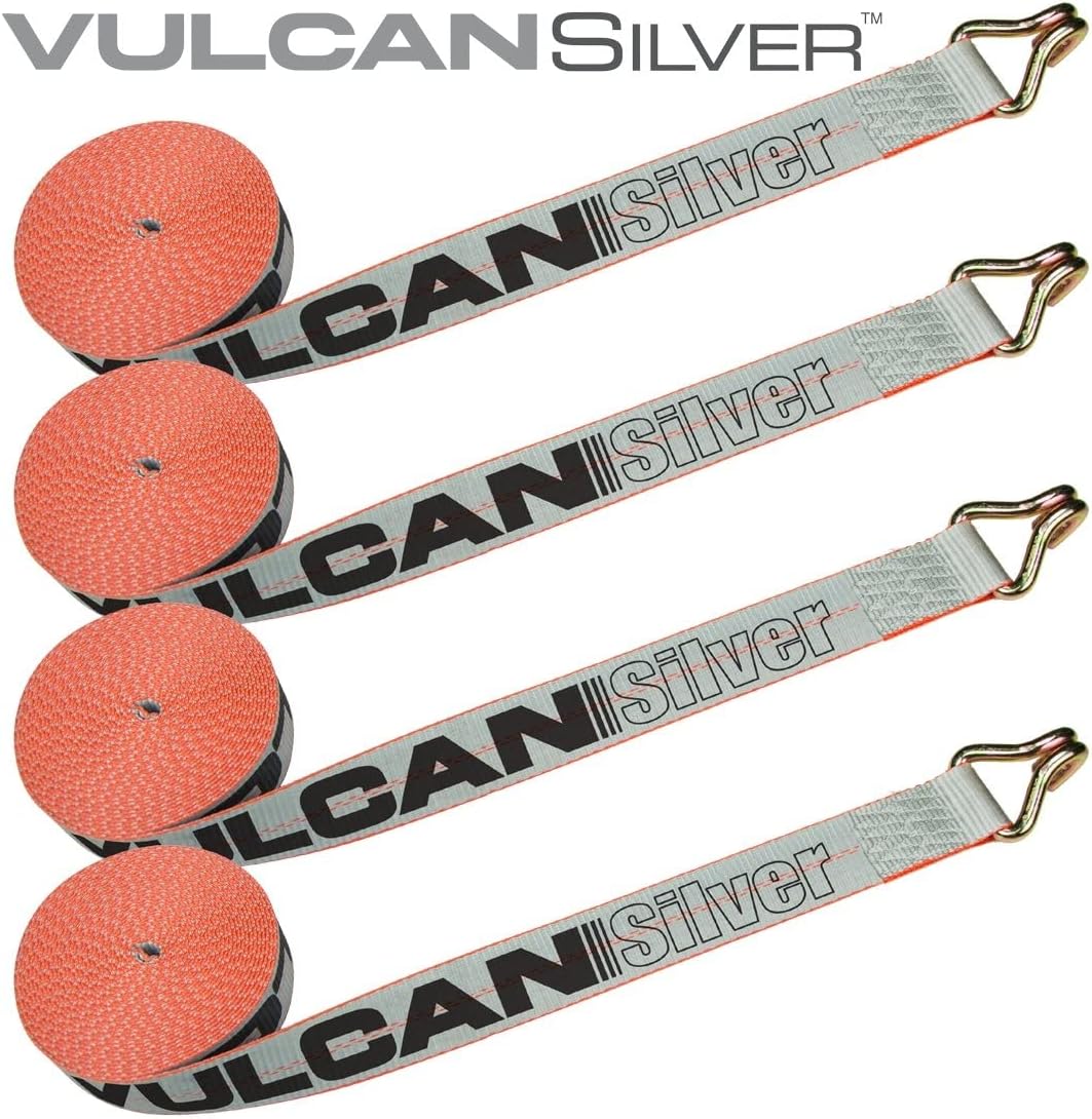 2 Inch x 30 Foot Winch Strap with Wire Hook, 4 Pack R4536