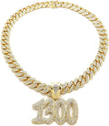 Gold Plated Cubic Zirconia Pendant & Chain Necklace Set L346144