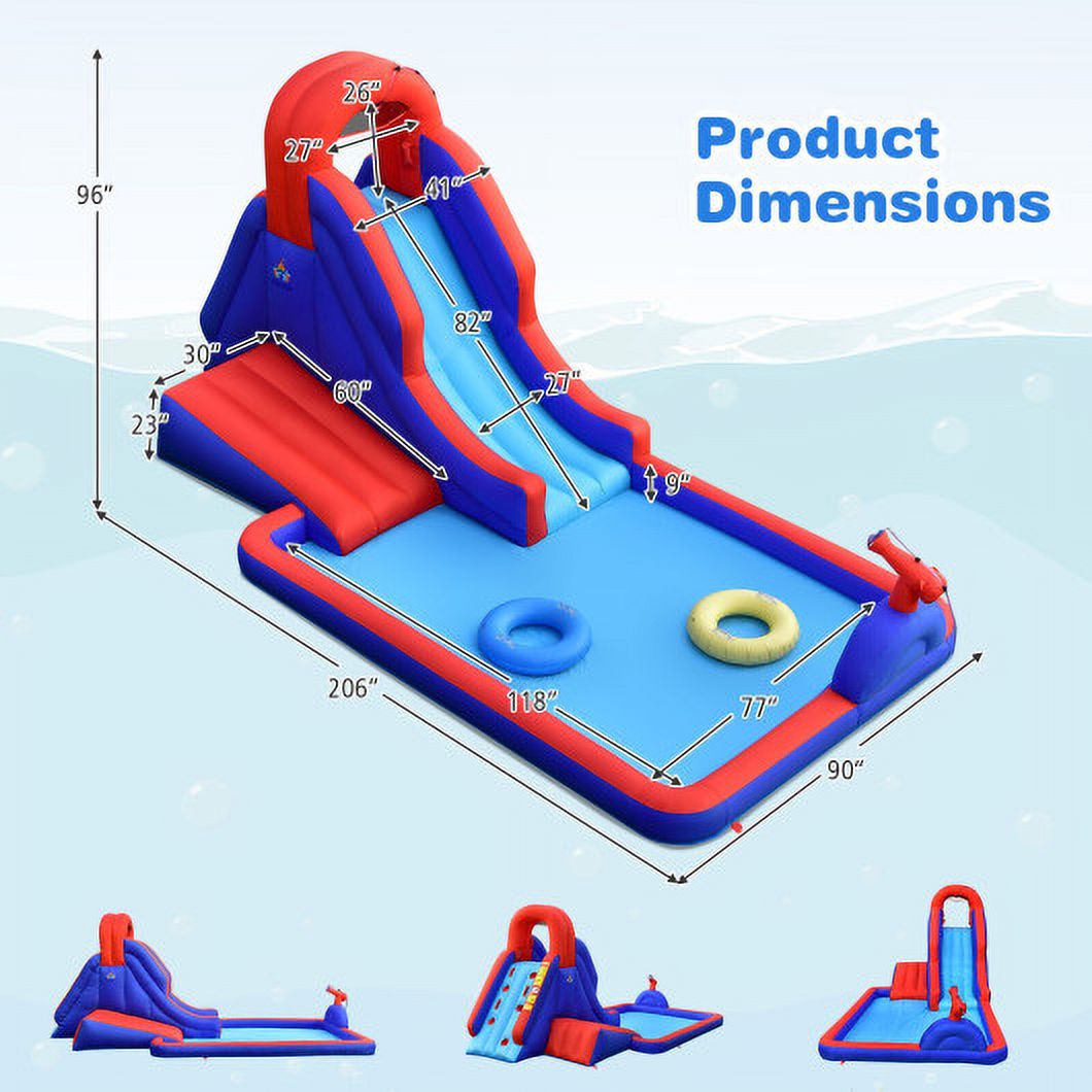 5-in-1 Inflatable Water Slide with Climbing Wall Q1317