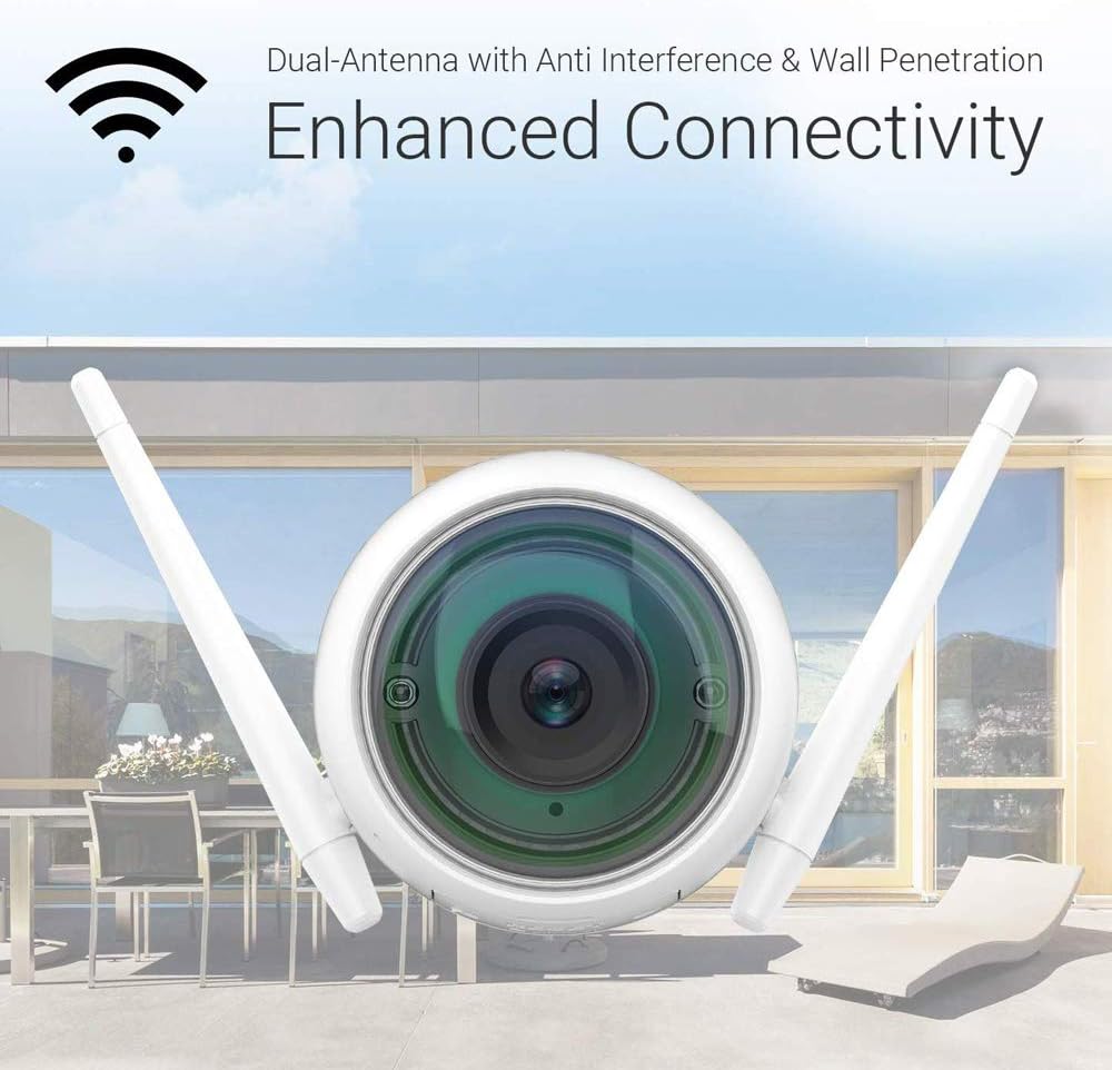 1080P WiFi Outdoor Security Camera with Night Vision, 2 Pack E1080