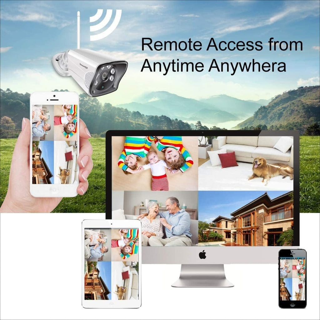Wireless Security Camera System with 12 LCD Monitor, 2MP Outdoor, Night Vision, IP66 H53681