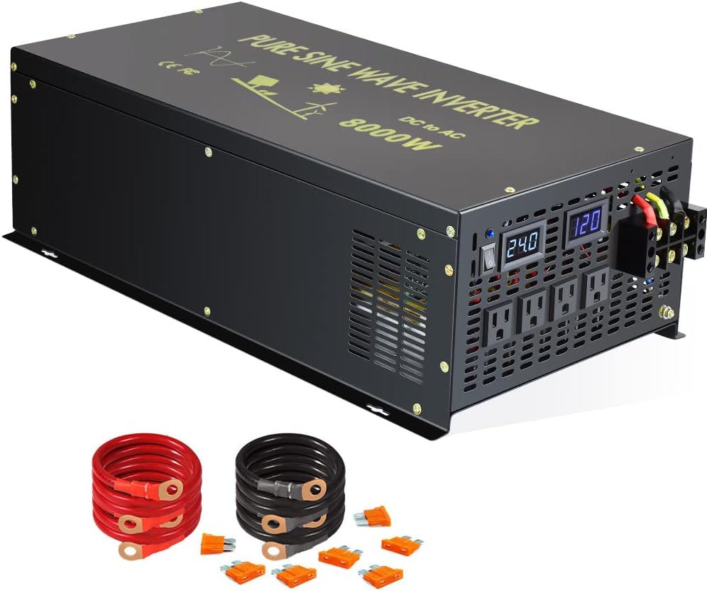 8000W 24VDC to 120VAC Pure Sine Wave Power Inverter G2840