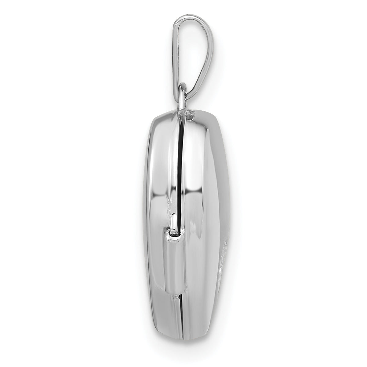 Sterling Silver Polished Rhodium-Plated CZ Heart Locket Pendant with Sterling Silver Cable Chain Necklace 20'' N398647