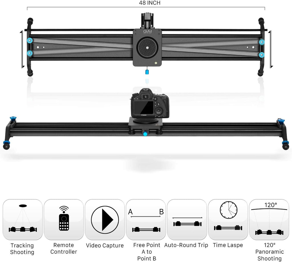 Motorized Camera Slider, 31 Aluminum Alloy Track Dolly Rail C77036