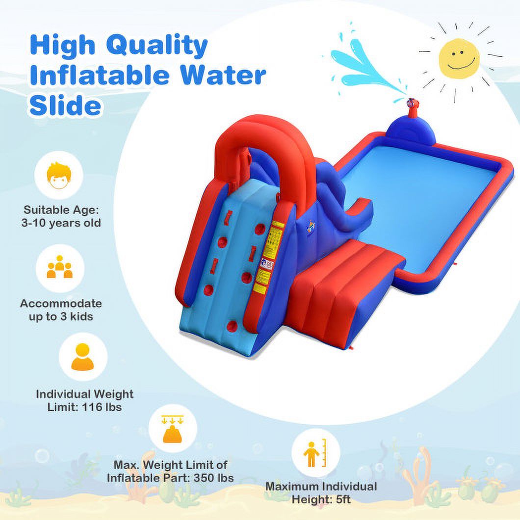5-in-1 Inflatable Water Slide with Climbing Wall Q1317