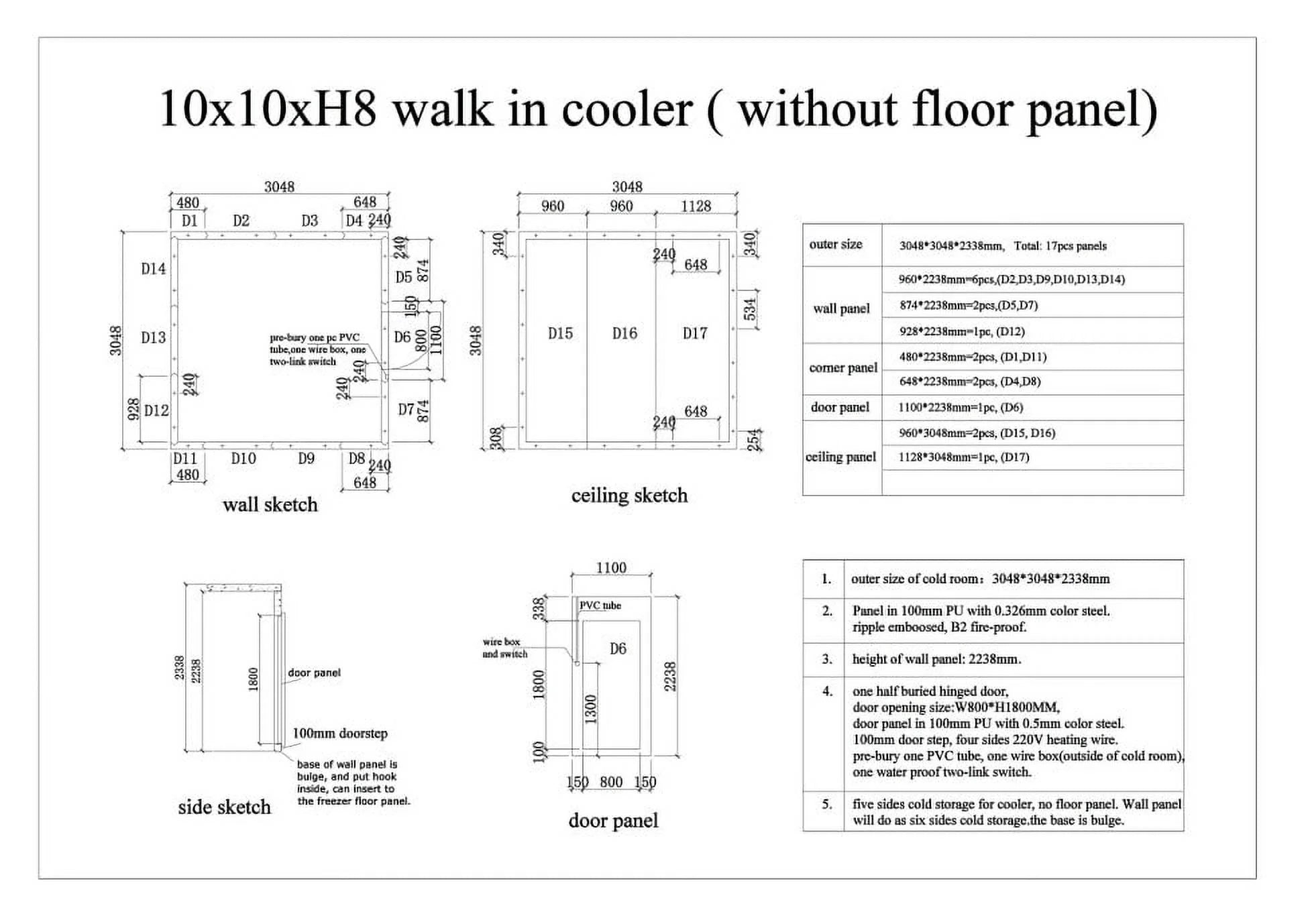 Walk-In Refrigerator Cooler Box NSF P6696