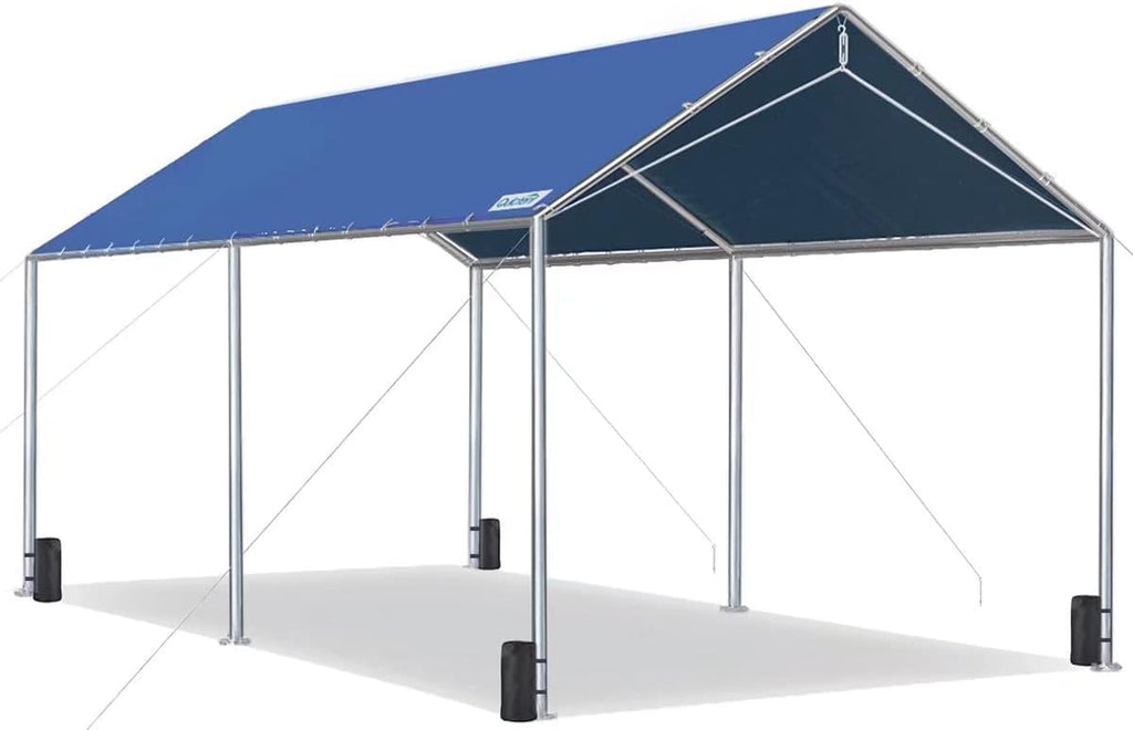 10X20ft Heavy Duty Carport Car Canopy Party Tent with 3 Reinforced Steel Cables E10271