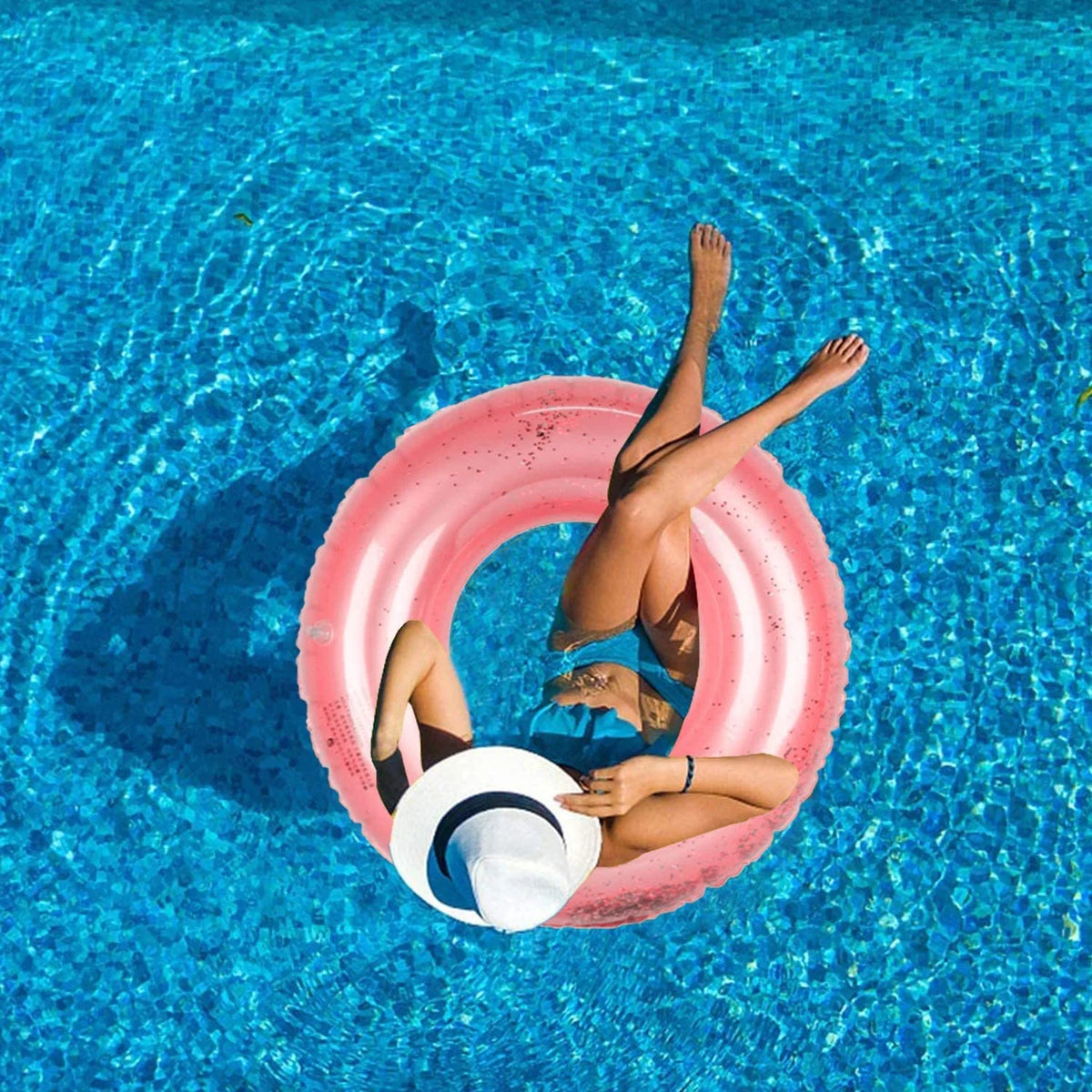 Rose Gold Inflatable Pool Floats Rings, 36 Inch A5192