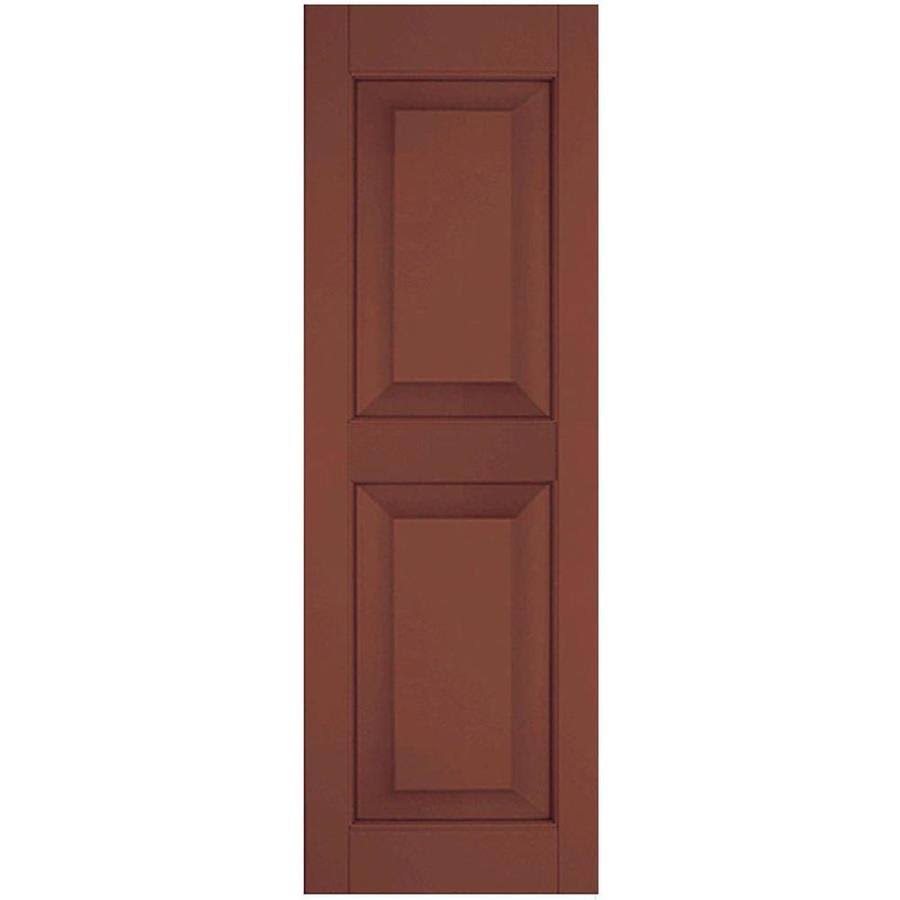 15 in. x 69 in. Exterior Real Wood Western Red Cedar Raised Panel Shutters Pair L7841