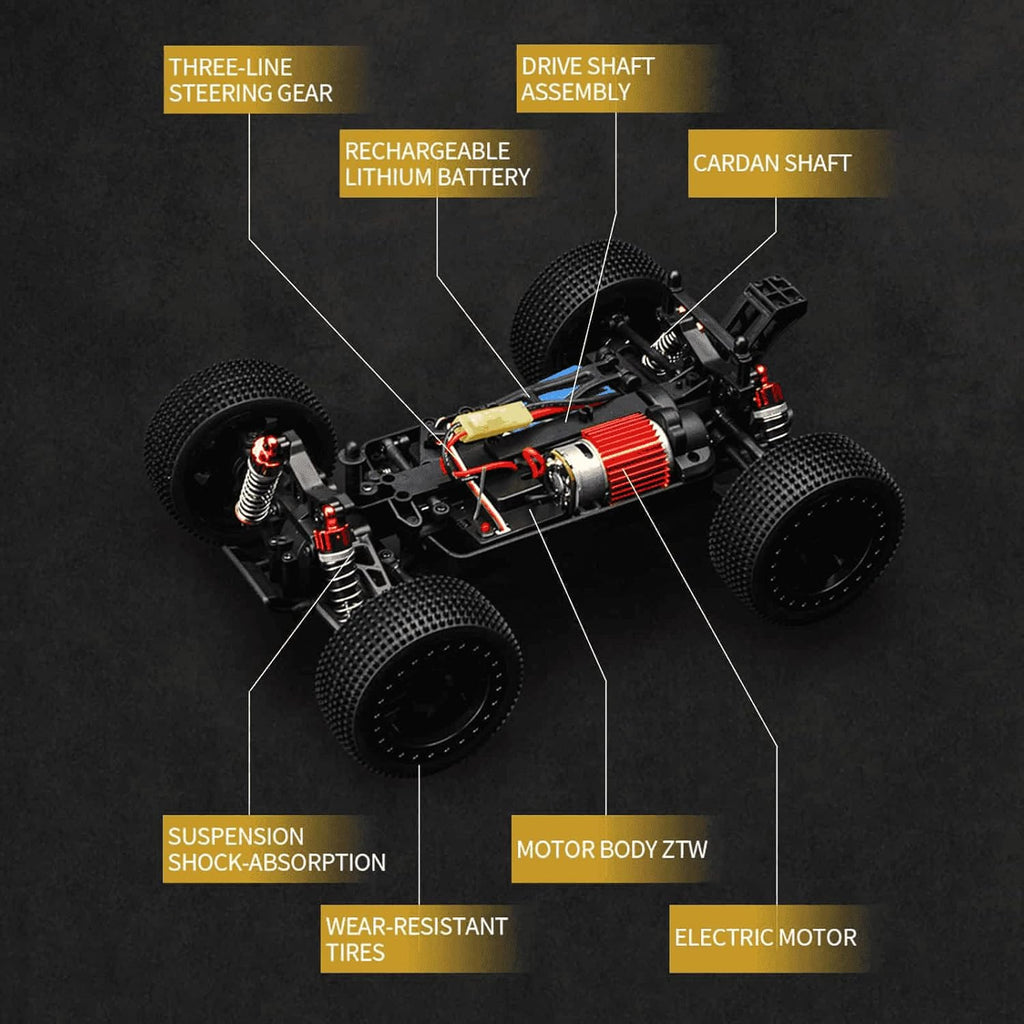 Yellow 1:16 Scale 4WD RC Truck W518