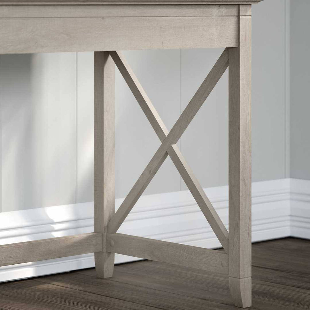 60W L Shaped Desk with Mobile File Cabinet in Washed Gray L811
