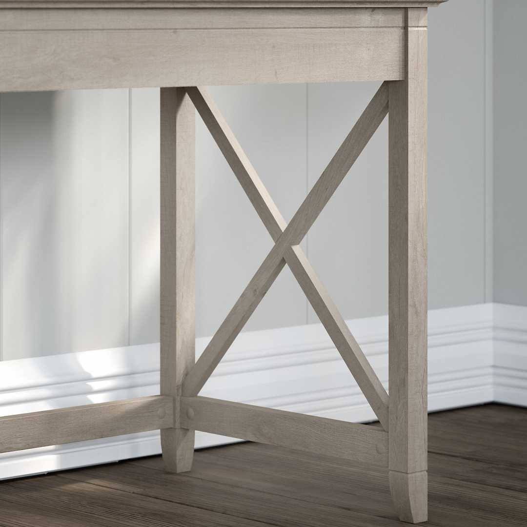 60W L Shaped Desk with Mobile File Cabinet in Washed Gray L811