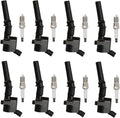 Set of 8 Platinum Spark Plug and 8 Ignition Coil Pack Compatible with Ford Lincoln Mercury Crown Victoria Econoline Pickup Mustang 4.6L 5.4L 6.8L J112