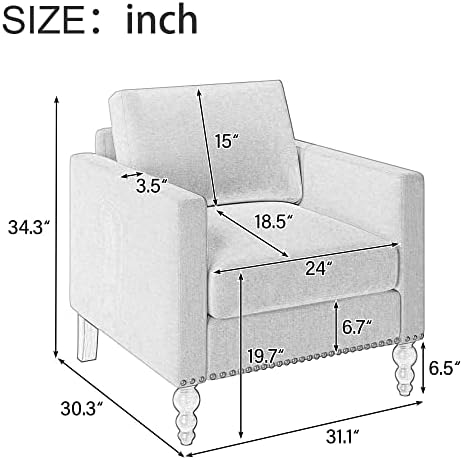 Blue Linen Tufted Recliner Sofa V698358