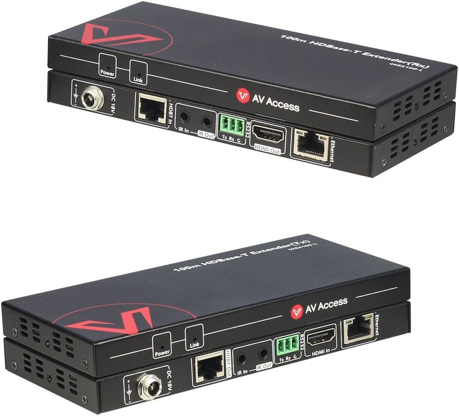HDBaseT HDMI Extender Over Single Cat6a/7, 4K@60Hz 330ft/100m, PoE IR RS232 HDCP2.2, HDR, Dolby Atmos & DTS:X, CEC, HDMI Balun I17956