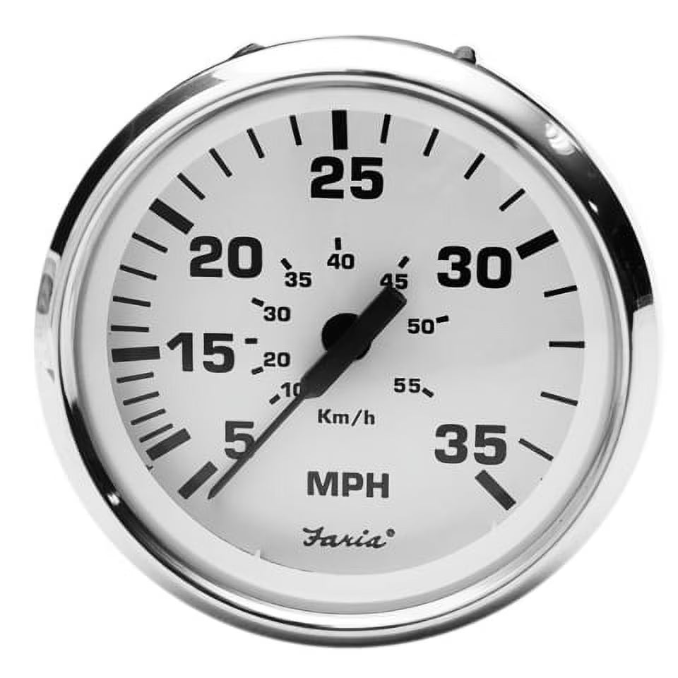 Euro White 35 MPH Speedometer E219