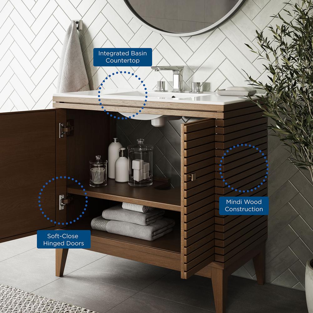 Walnut White 36" Bathroom Vanity W217