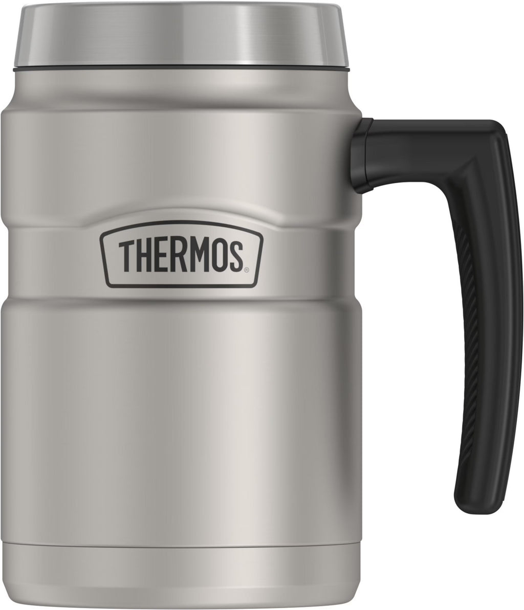 16 Oz Vacuum Insulated Desk Mug, Matte Stainless Steel Z7421