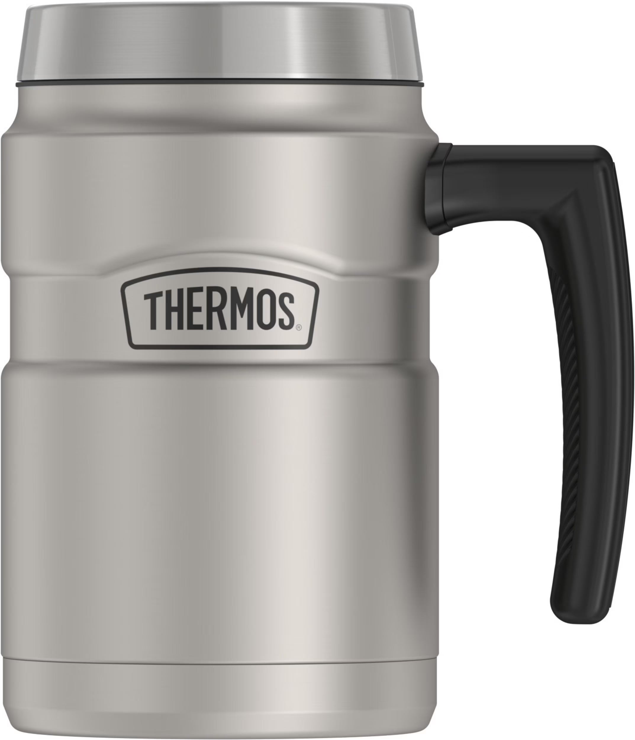 16 Oz Vacuum Insulated Desk Mug, Matte Stainless Steel Z7421